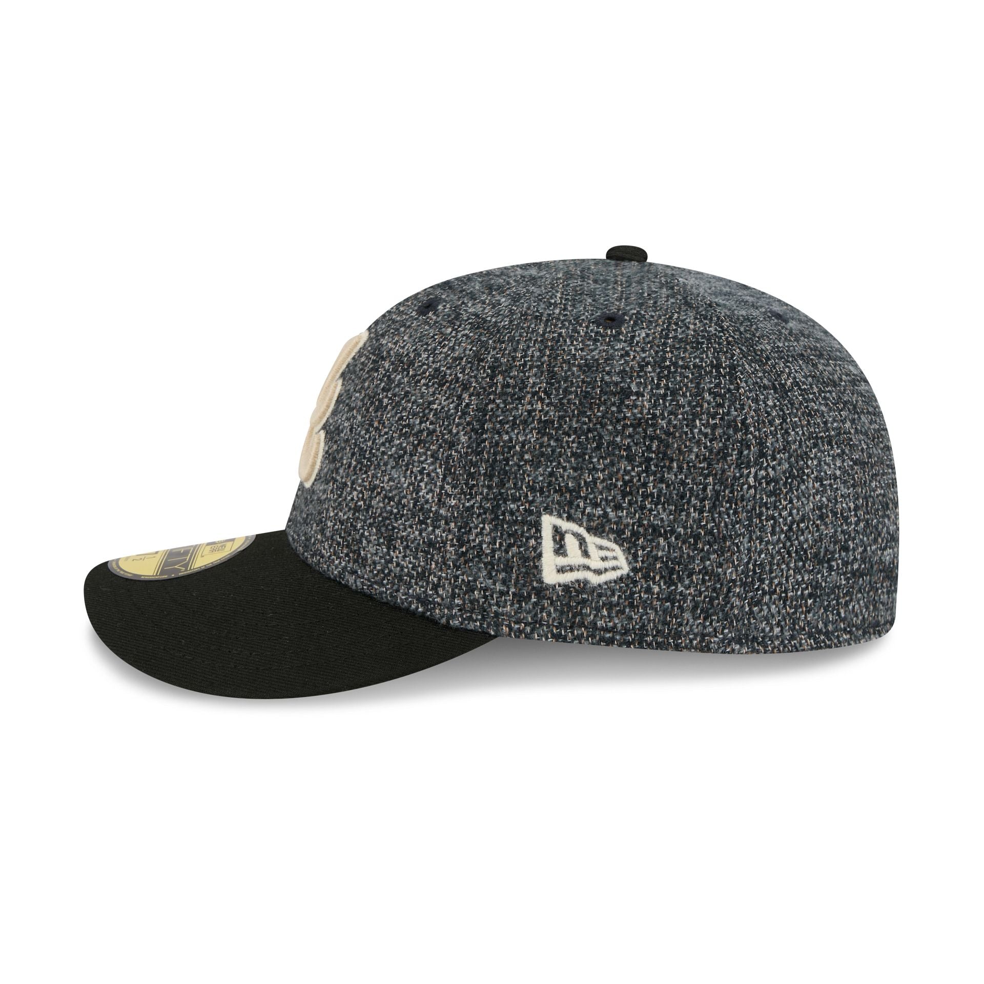 Atlanta Braves Three Looms Tweedy Cotton Black 59FIFTY Fitted Hat