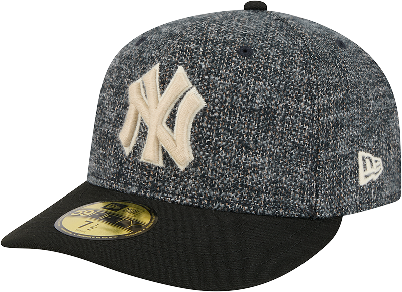 New York Yankees Three Looms Tweedy Cotton Black 59FIFTY Fitted Hat