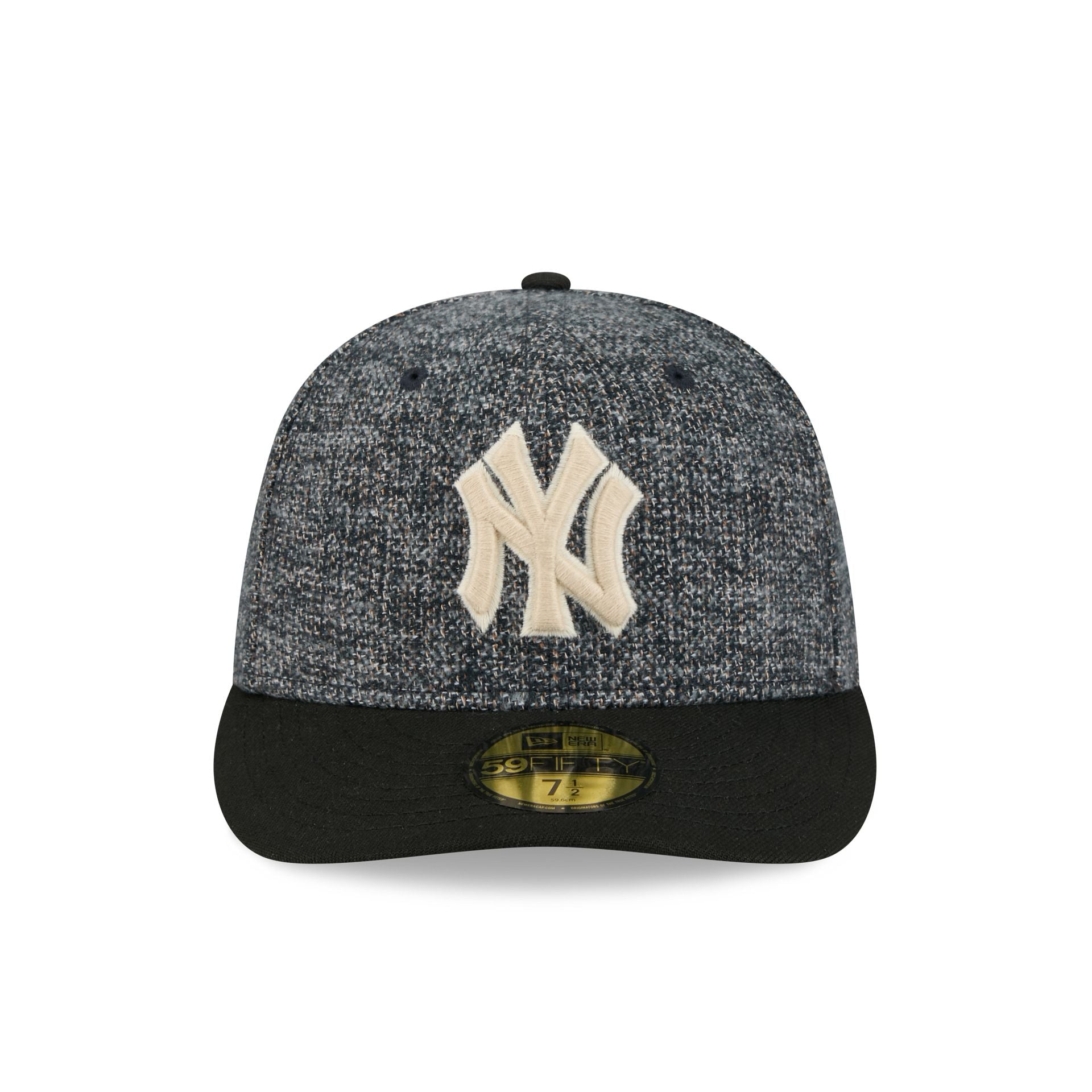 New York Yankees Three Looms Tweedy Cotton Black 59FIFTY Fitted Hat