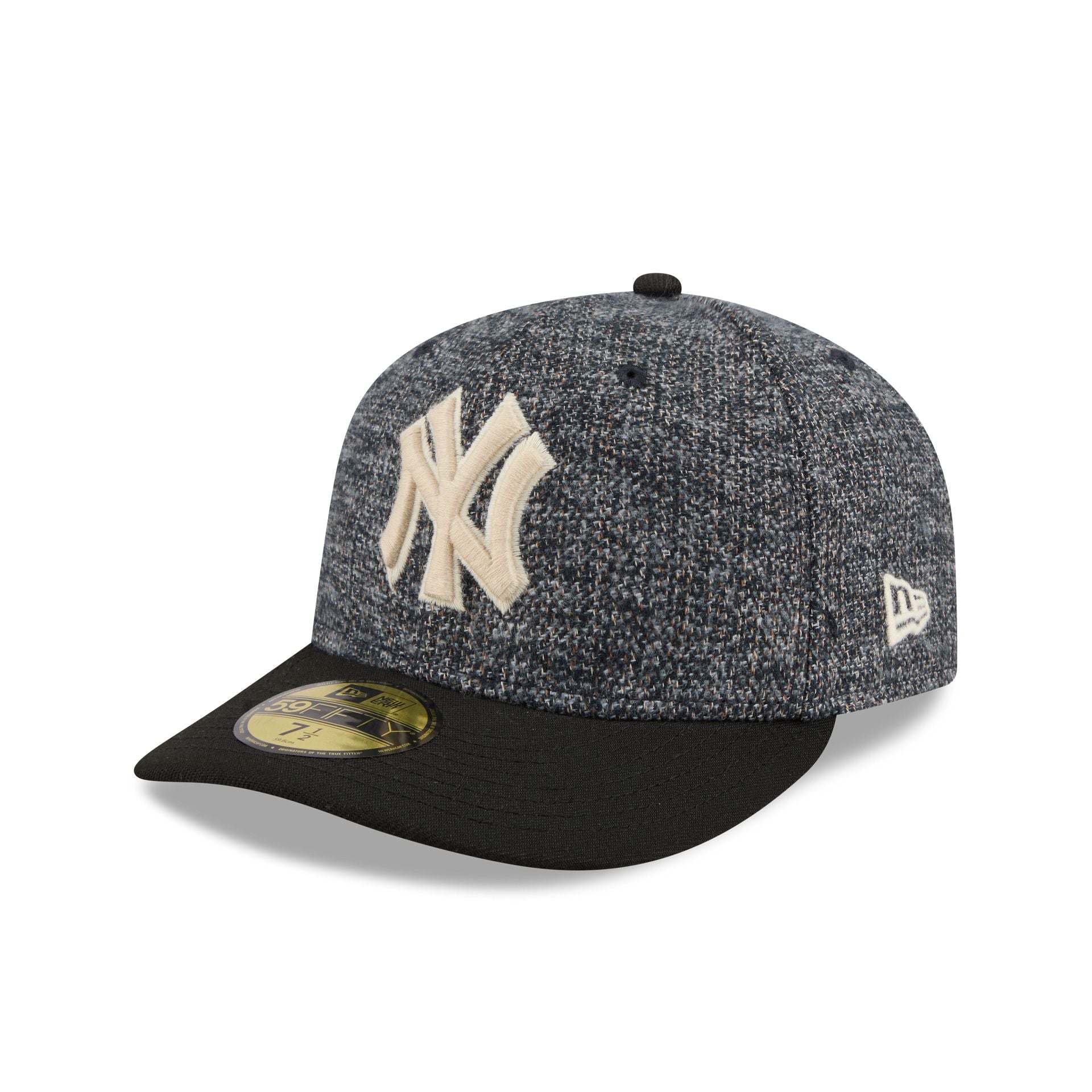 New York Yankees Three Looms Tweedy Cotton Black 59FIFTY Fitted Hat
