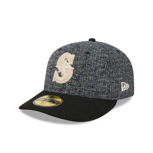 Seattle Mariners Three Looms Tweedy Cotton Black 59FIFTY Fitted Hat - New Era Cap
