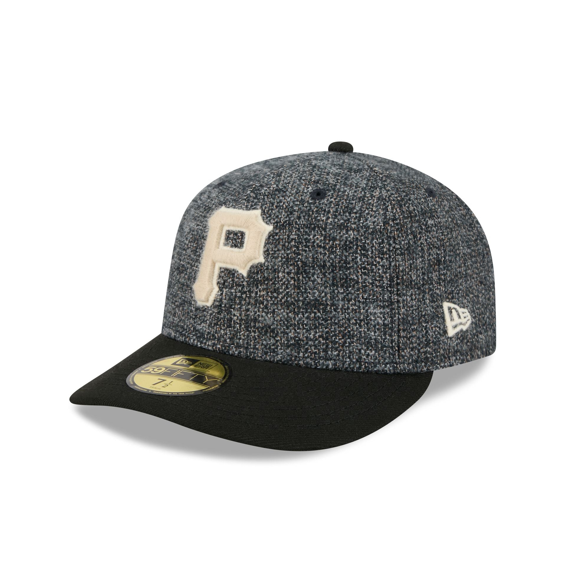 Pittsburgh Pirates Three Looms Tweedy Cotton Black 59FIFTY Fitted Hat