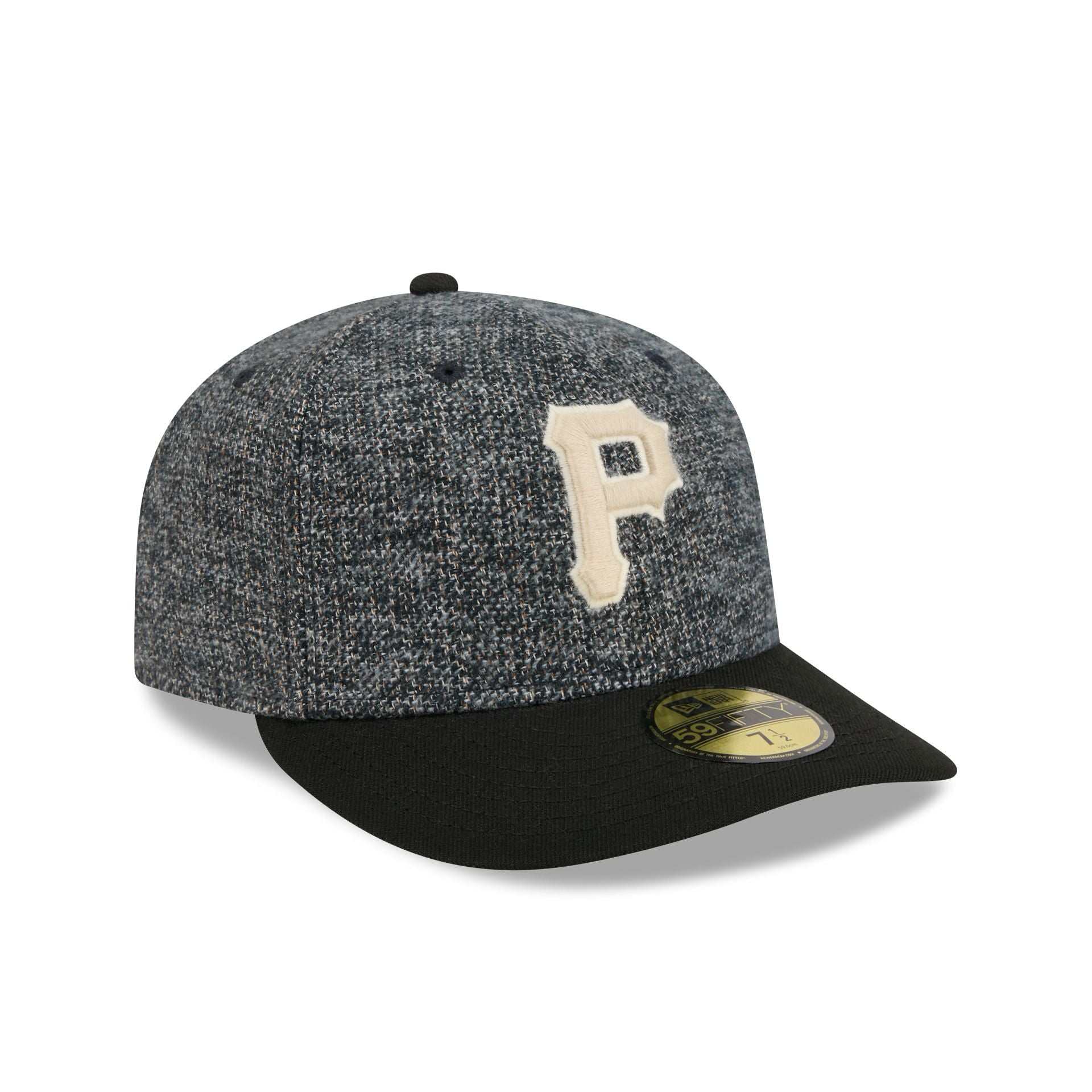 Pittsburgh Pirates Three Looms Tweedy Cotton Black 59FIFTY Fitted Hat