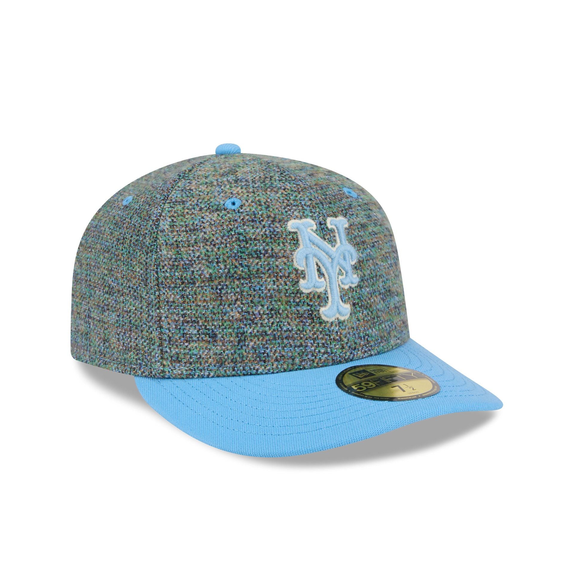 New York Mets Three Looms Tweedy Cotton Radiant Blue 59FIFTY Fitted Hat