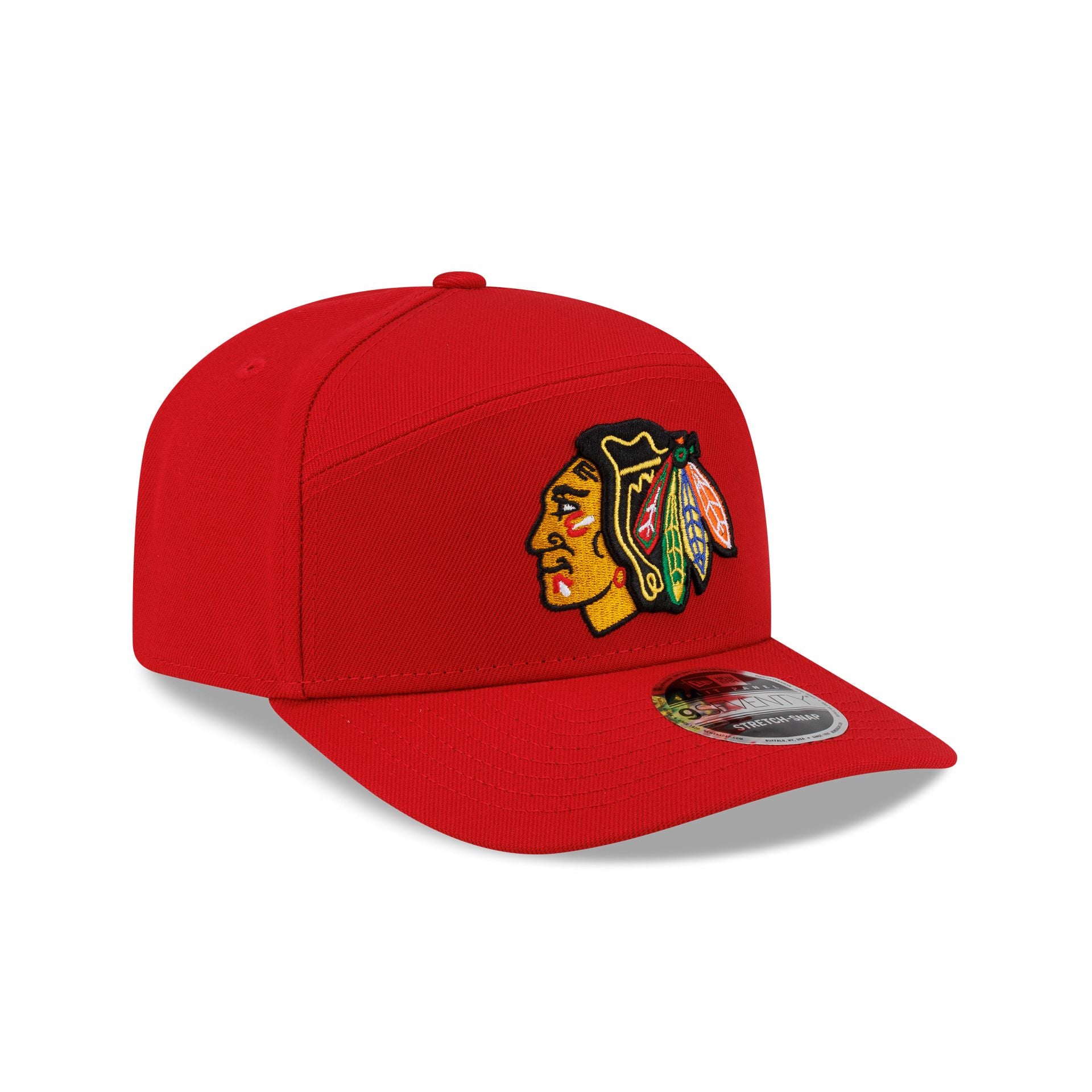 Chicago Blackhawks Poly Split Panel 9SEVENTY Stretch-Snap Hat