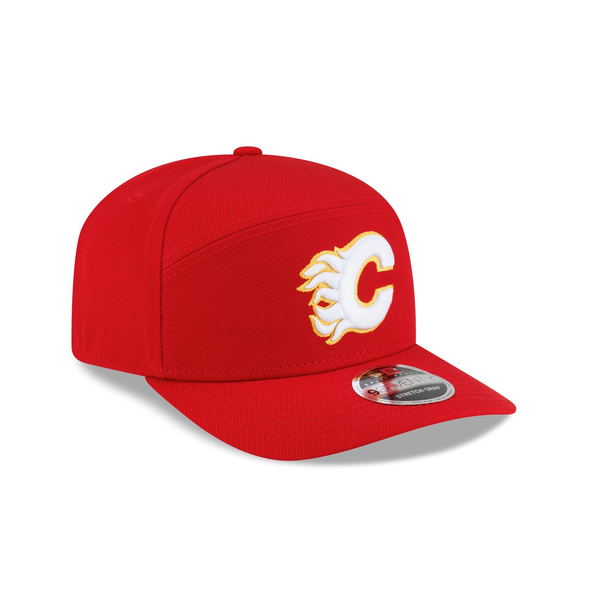 Calgary Flames Poly Split Panel 9SEVENTY Stretch-Snap Hat