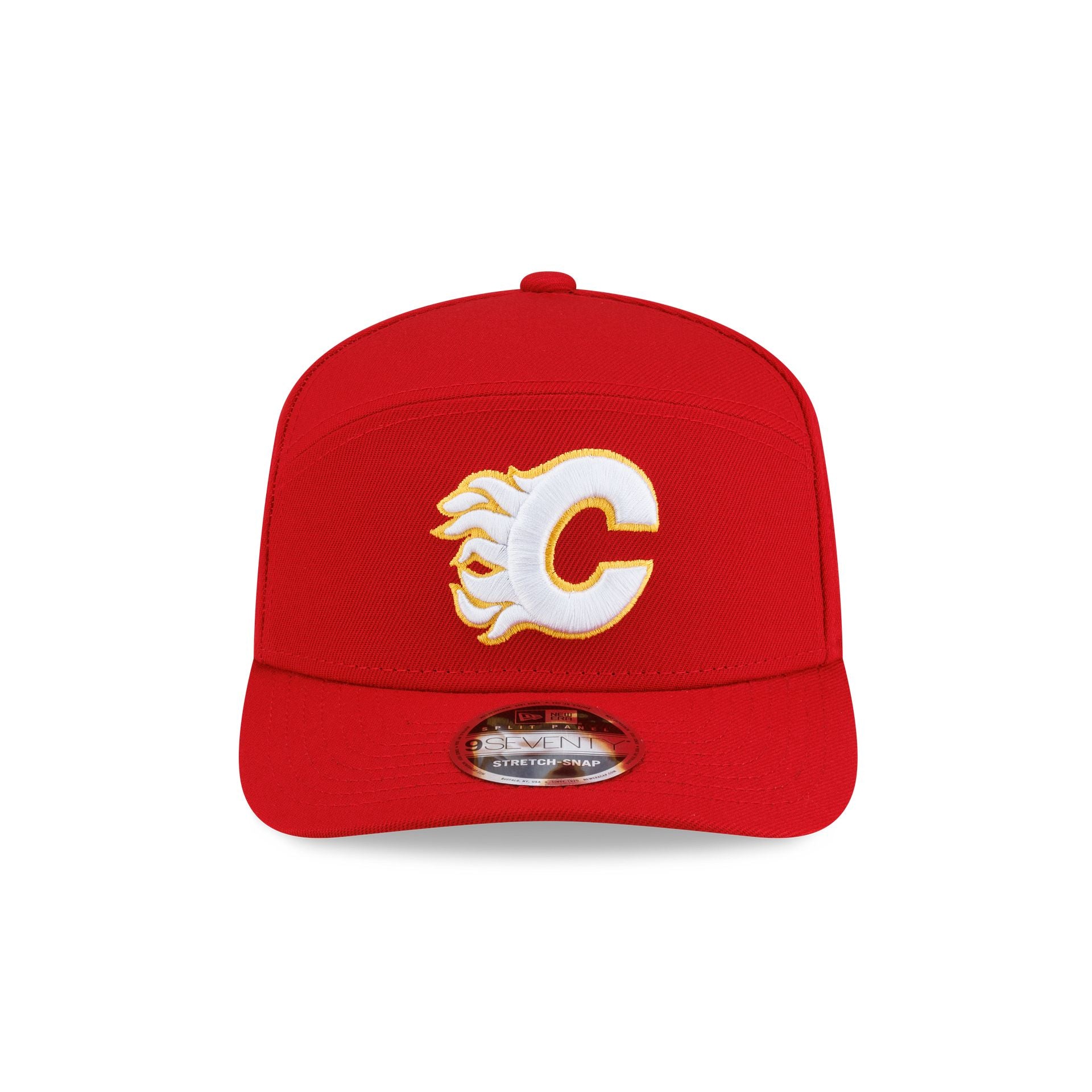 Calgary Flames Poly Split Panel 9SEVENTY Stretch-Snap Hat