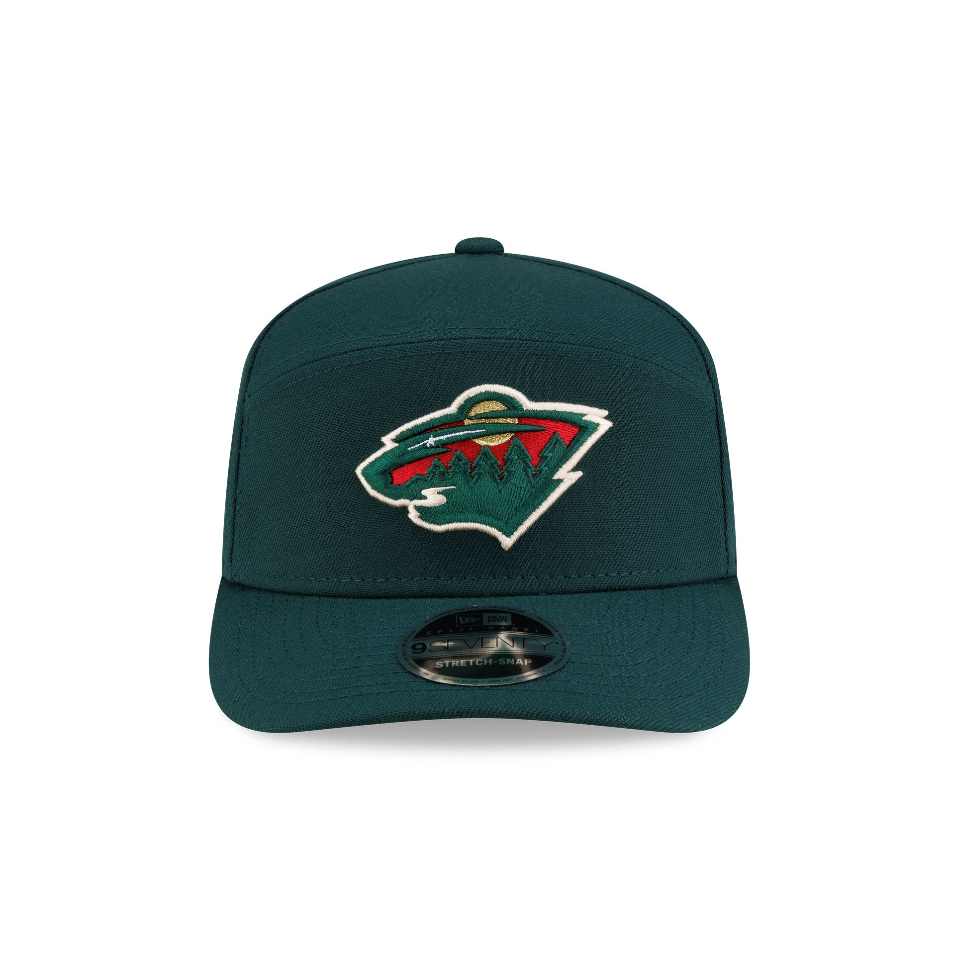 Minnesota Wild Poly Split Panel 9SEVENTY Stretch-Snap Hat