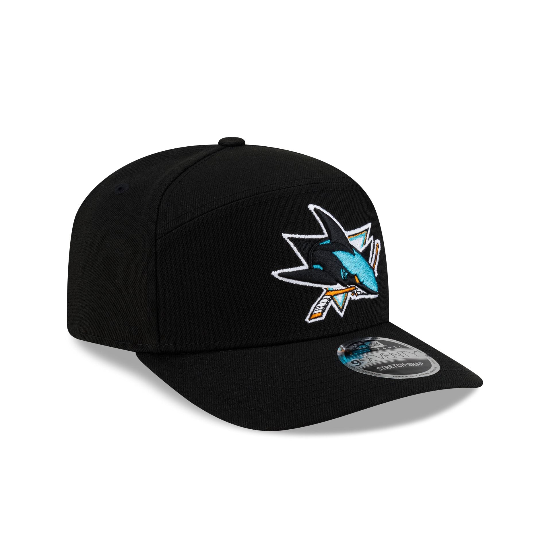 San Jose Sharks Poly Split Panel 9SEVENTY Stretch-Snap Hat