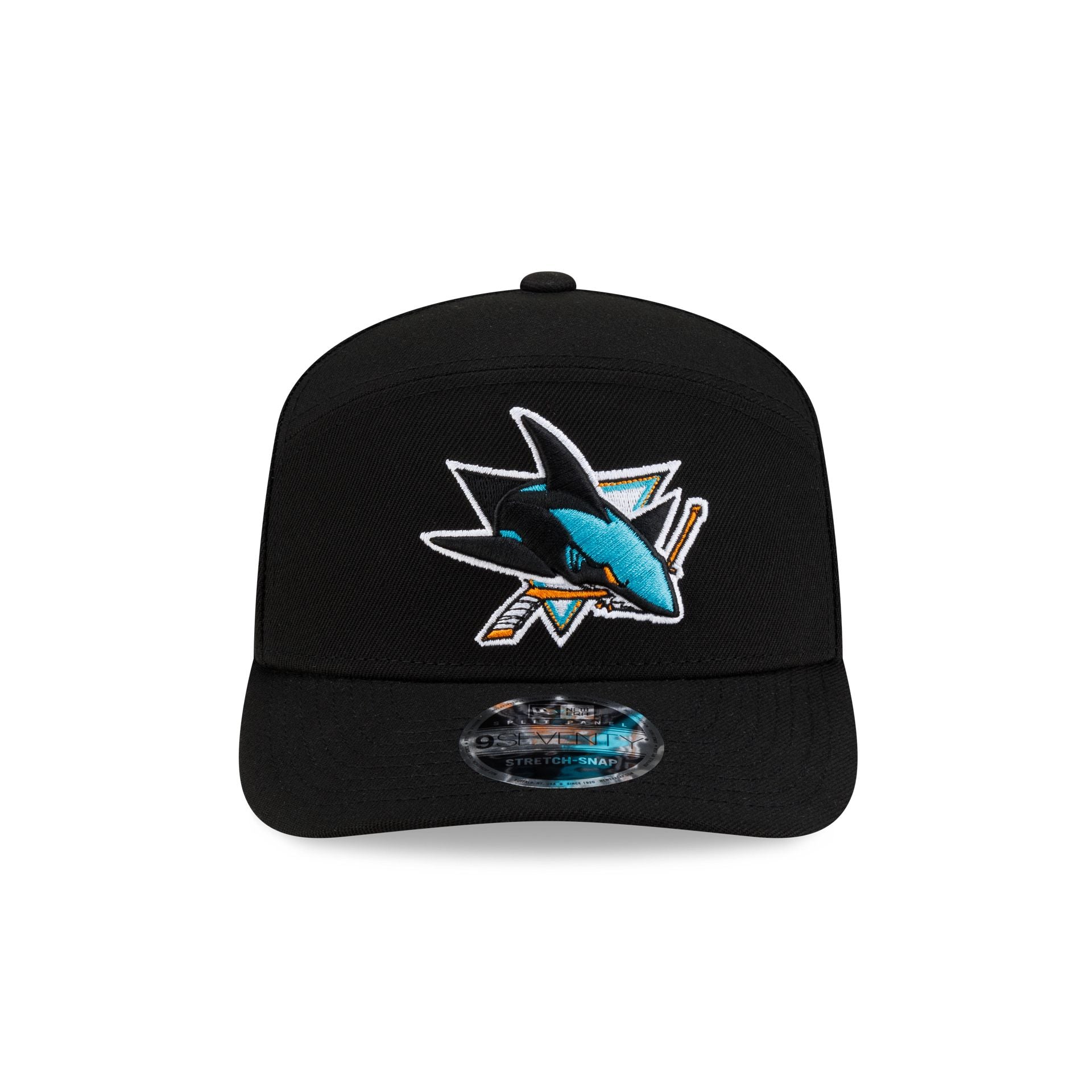 San Jose Sharks Poly Split Panel 9SEVENTY Stretch-Snap Hat