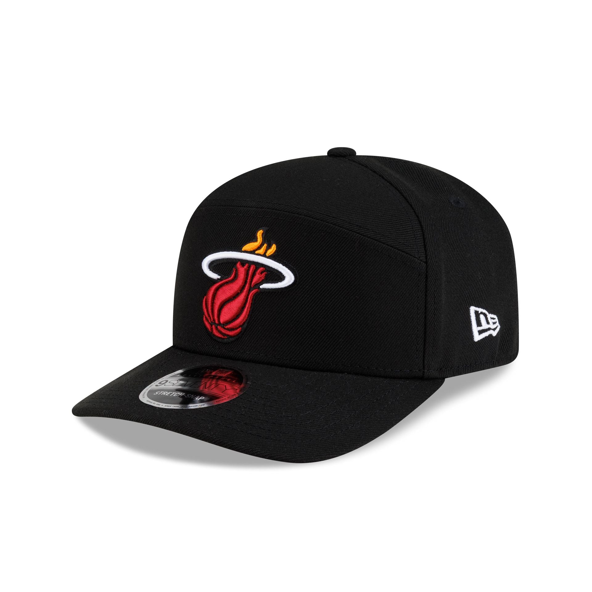 Miami Heat Poly Split Panel 9SEVENTY Stretch-Snap Hat