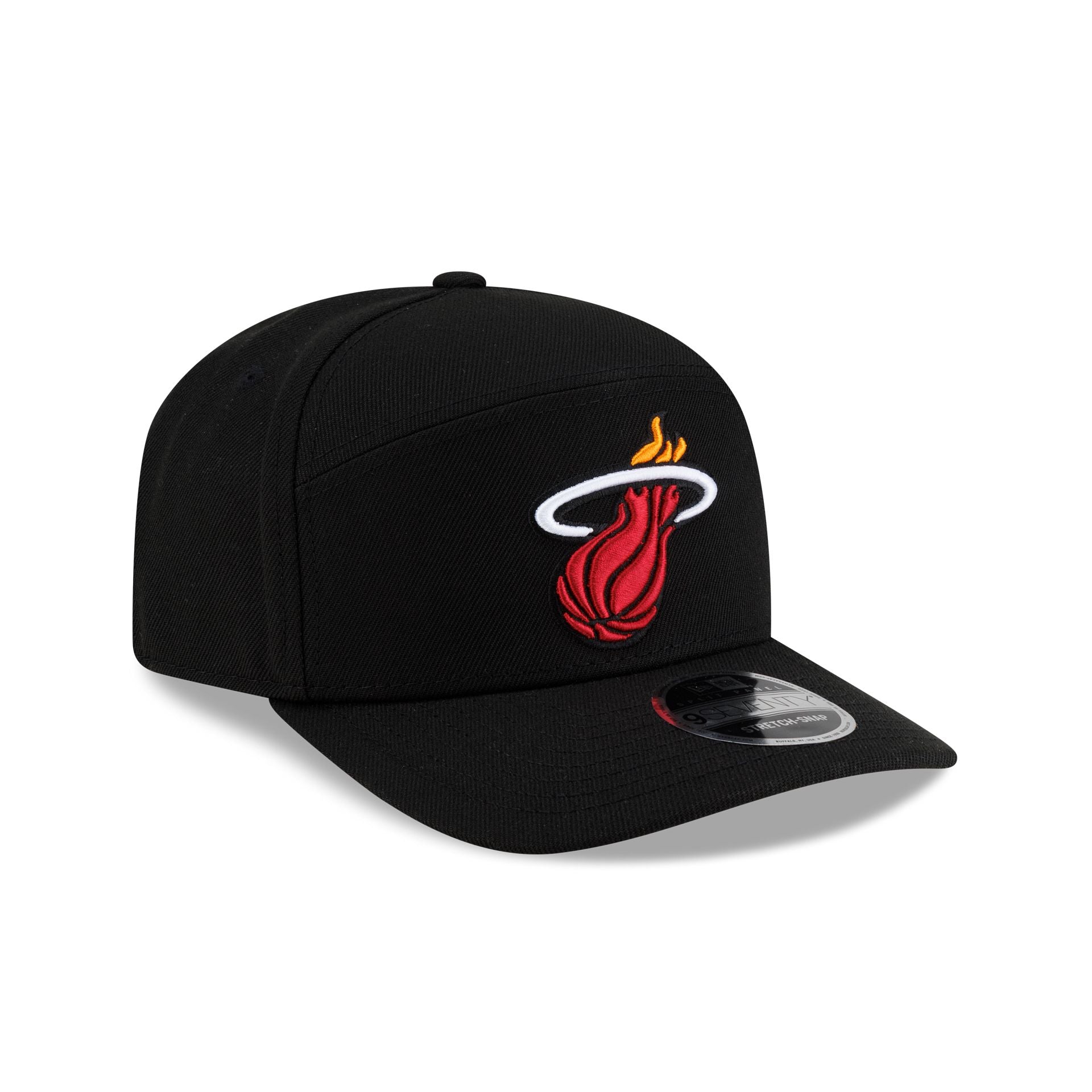 Miami Heat Poly Split Panel 9SEVENTY Stretch-Snap Hat