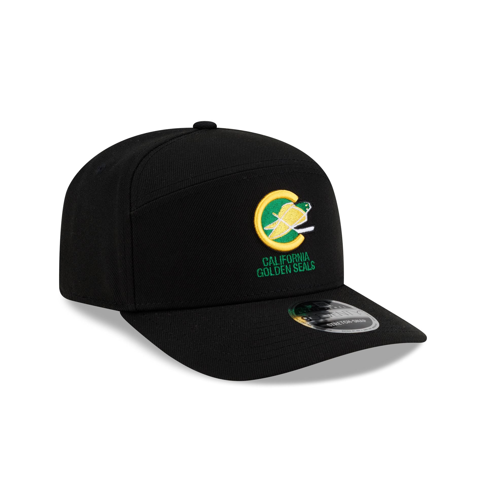 California Golden Seals Poly Split Panel 9SEVENTY Stretch-Snap Hat