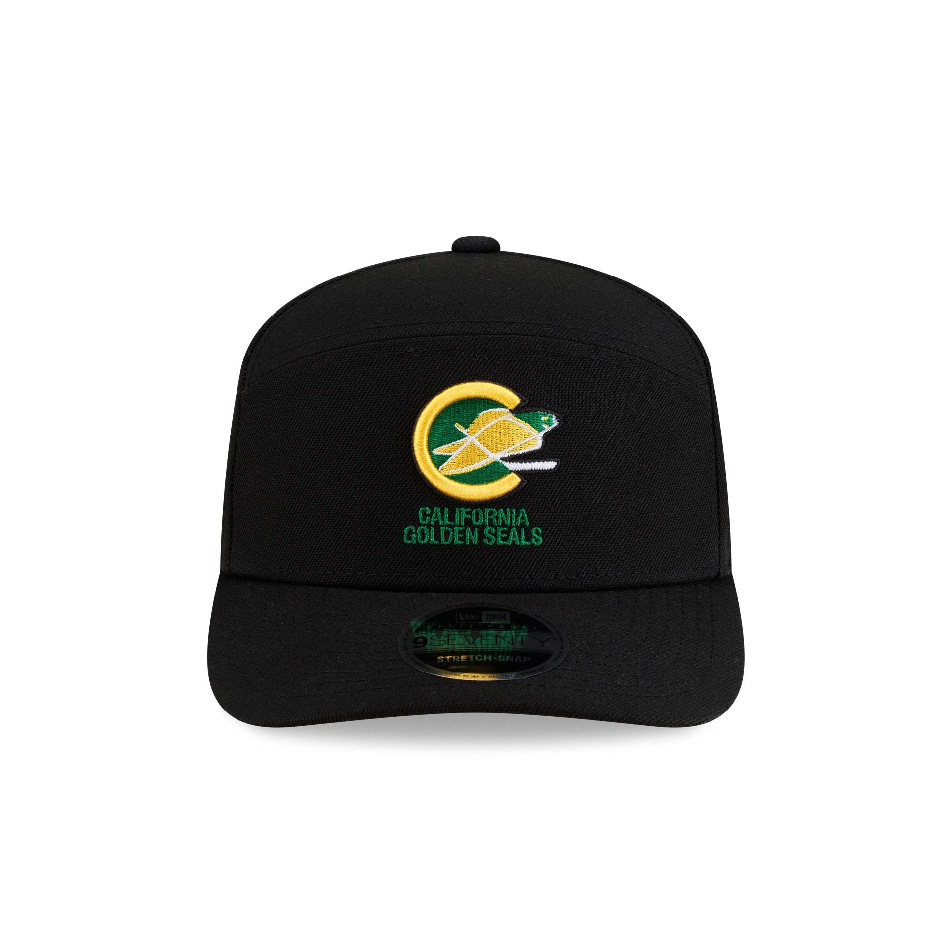 California Golden Seals Poly Split Panel 9SEVENTY Stretch-Snap Hat