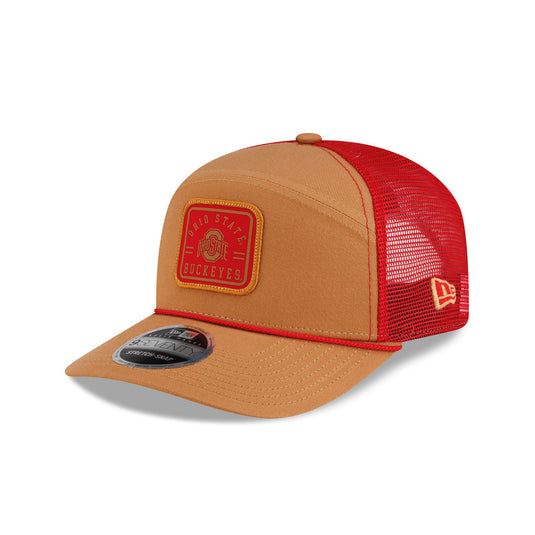 Ohio State Buckeyes Light Bronze Split Panel 9SEVENTY Trucker Hat - New Era Cap
