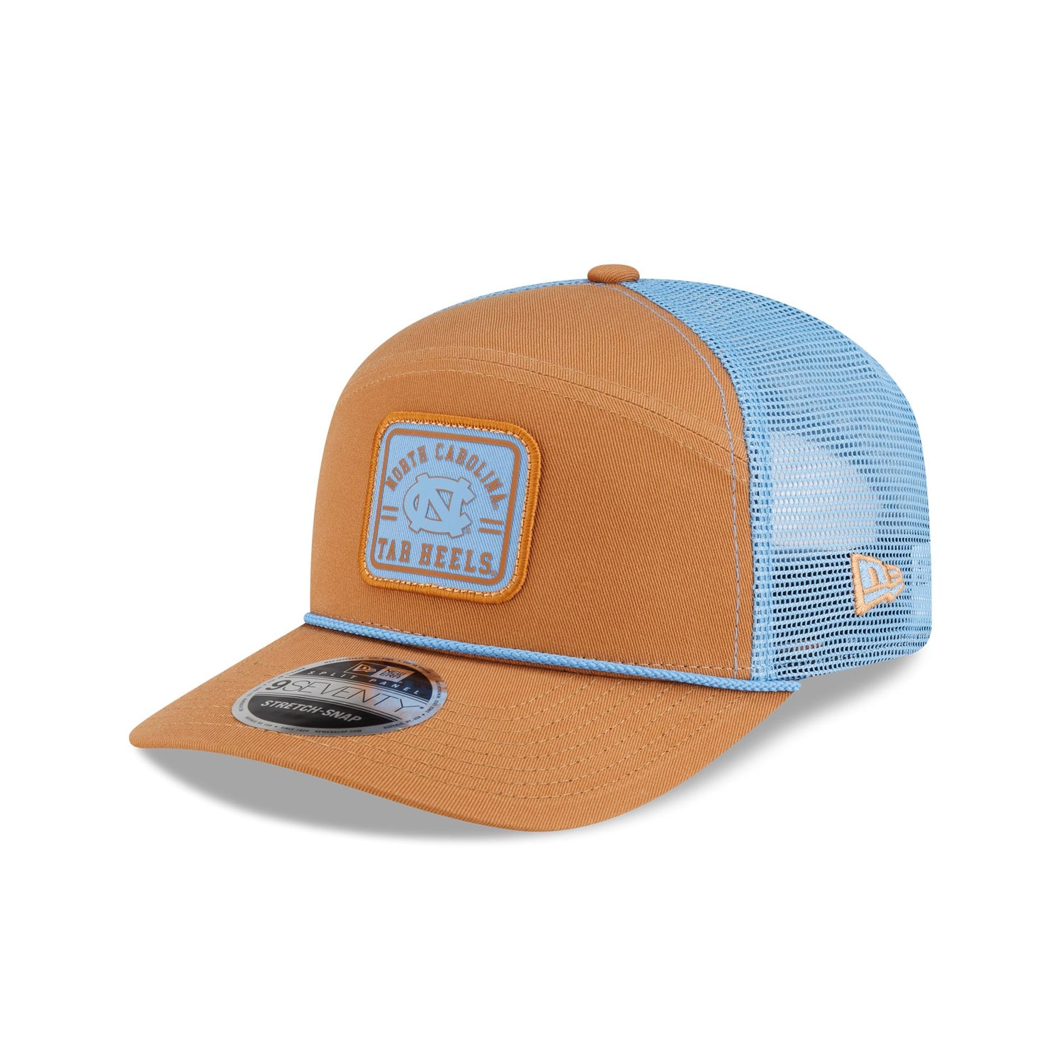 North Carolina Tar Heels Light Bronze Split Panel 9SEVENTY Trucker Hat