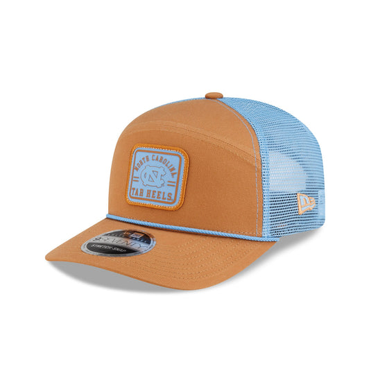North Carolina Tar Heels Light Bronze Split Panel 9SEVENTY Trucker Hat - New Era Cap