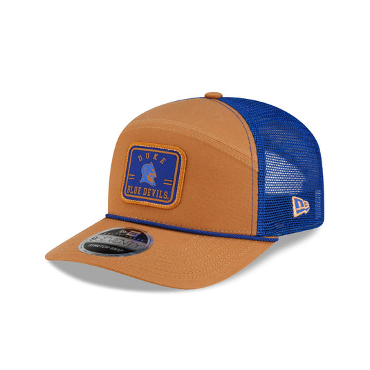 Duke Blue Devils Light Bronze Split Panel 9SEVENTY Trucker Hat - New Era Cap