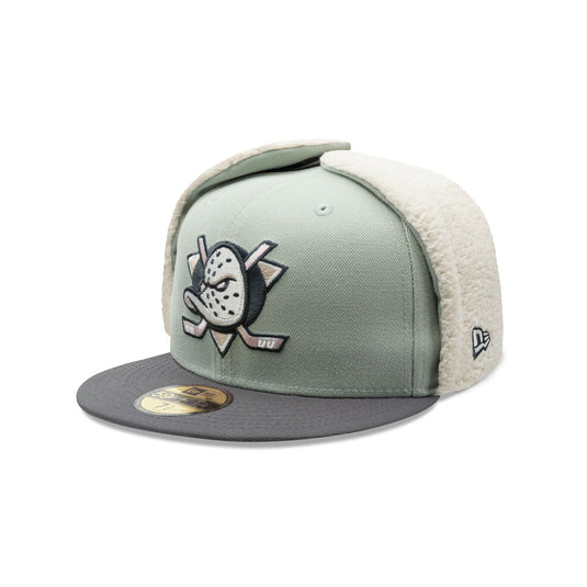Anaheim Ducks Patches Mint Dog Ear 59FIFTY Fitted Hat - New Era Cap