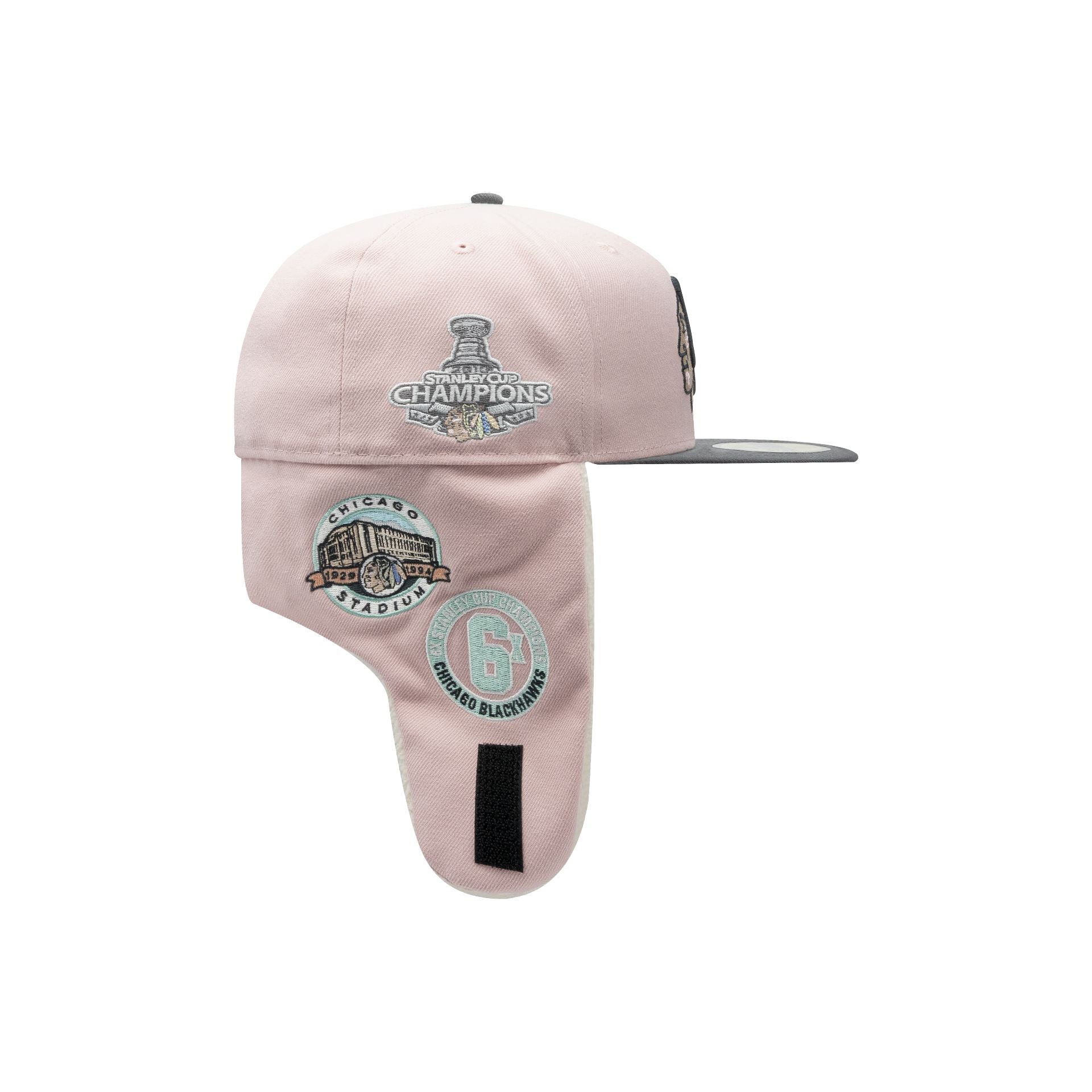 Chicago Blackhawks Patches Pink Dog Ear 59FIFTY Fitted Hat