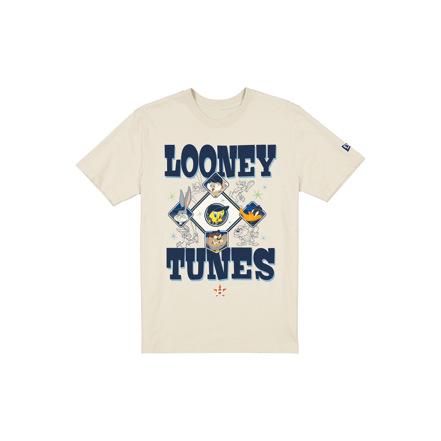Houston Astros Looney Tunes Diamond Chrome White T-Shirt