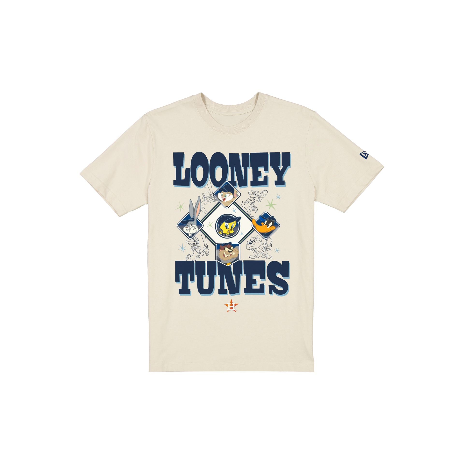 Houston Astros Looney Tunes Diamond Chrome White T-Shirt