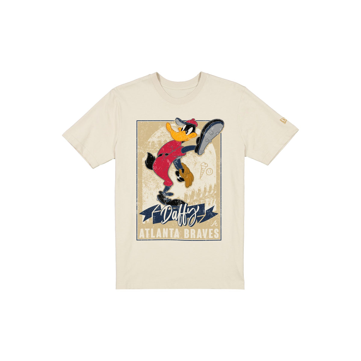Atlanta Braves Daffy Duck Pitch Chrome White T-Shirt