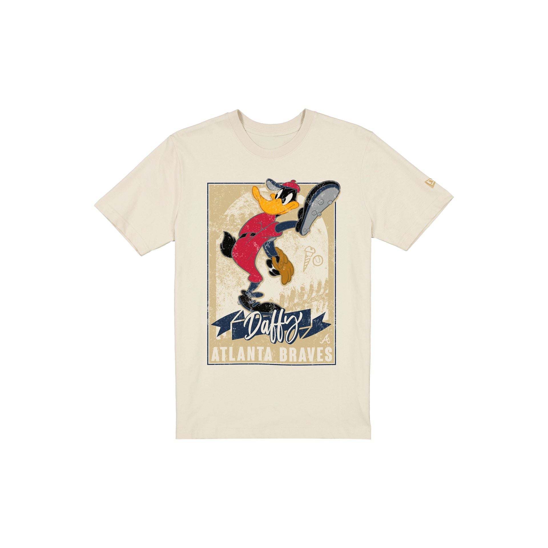 Atlanta Braves Daffy Duck Pitch Chrome White T-Shirt