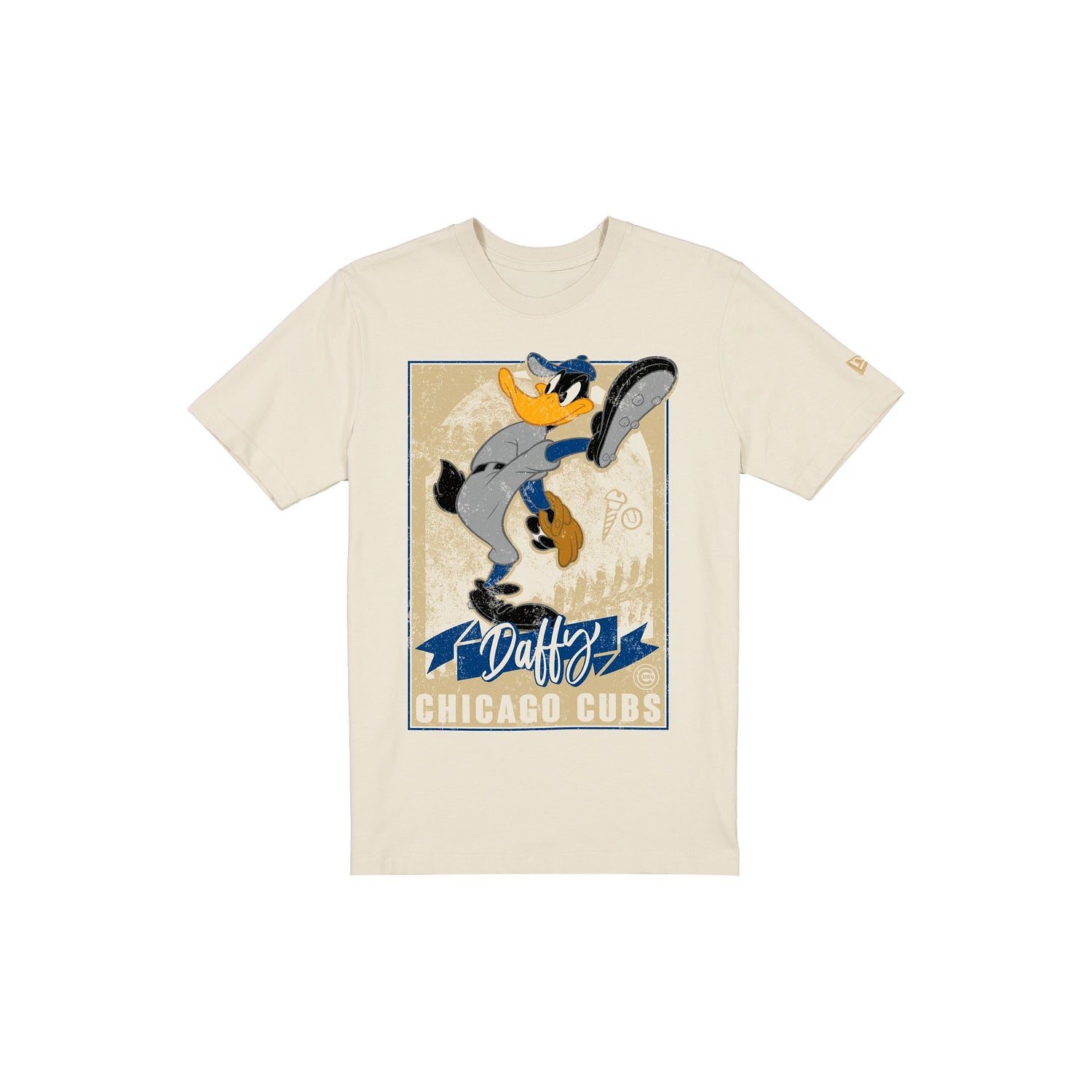 Chicago Cubs Daffy Duck Pitch Chrome White T-Shirt