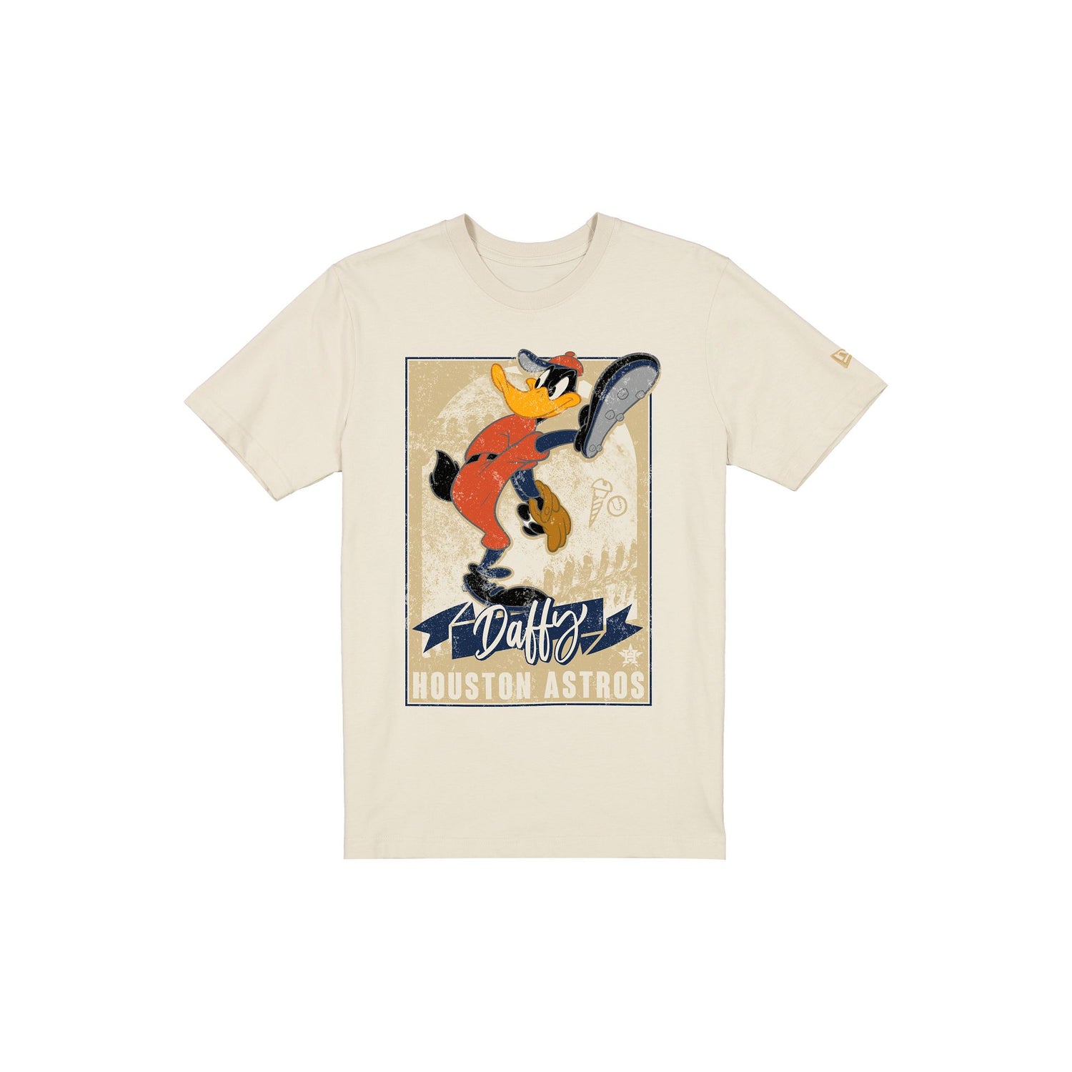 Houston Astros Daffy Duck Pitch Chrome White T-Shirt