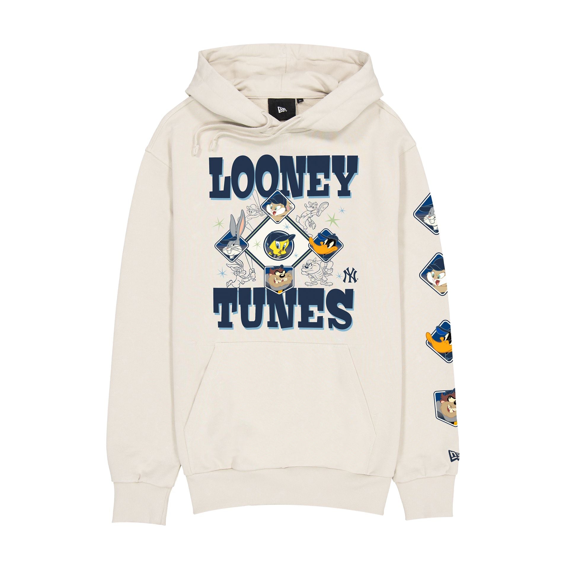 New York Yankees Looney Tunes Diamond Chrome White Hoodie