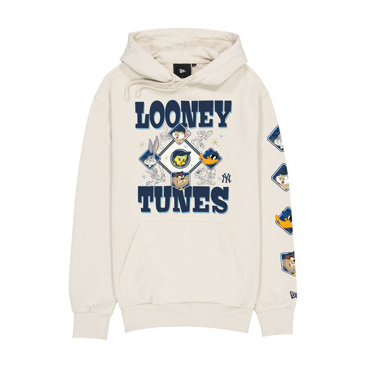 New York Yankees Looney Tunes Diamond Chrome White Hoodie - New Era Cap