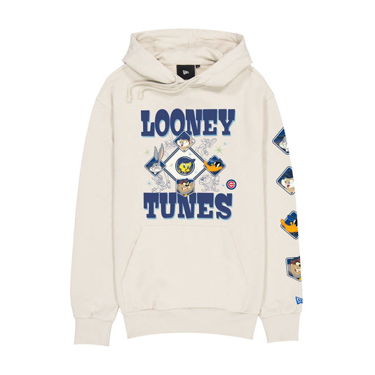 Chicago Cubs Looney Tunes Diamond Chrome White Hoodie - New Era Cap