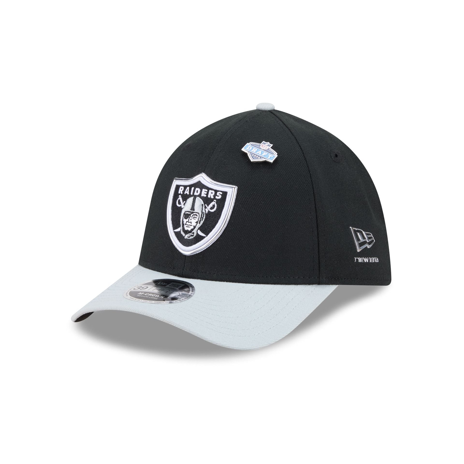 Las Vegas Raiders 2026 Draft 39THIRTY M-Crown Stretch Fit Hat