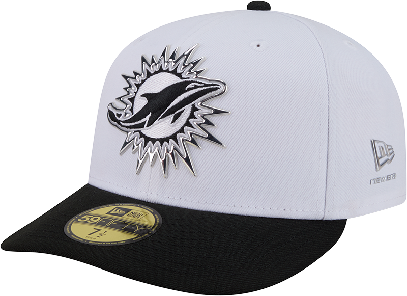 Miami Dolphins 2026 Draft Black and White 59FIFTY Fitted Hat