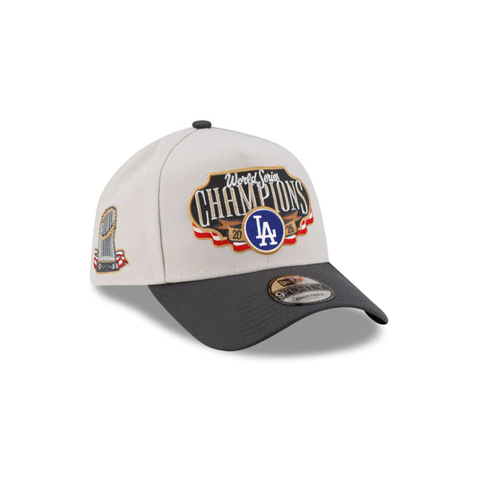 Los Angeles Dodgers 2025 World Series Champions Locker Room 9FORTY A-Frame Snapback Hat - New Era Cap