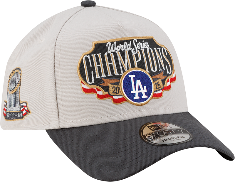 Los Angeles Dodgers 2025 World Series Champions Locker Room 9FORTY A-Frame Snapback Hat