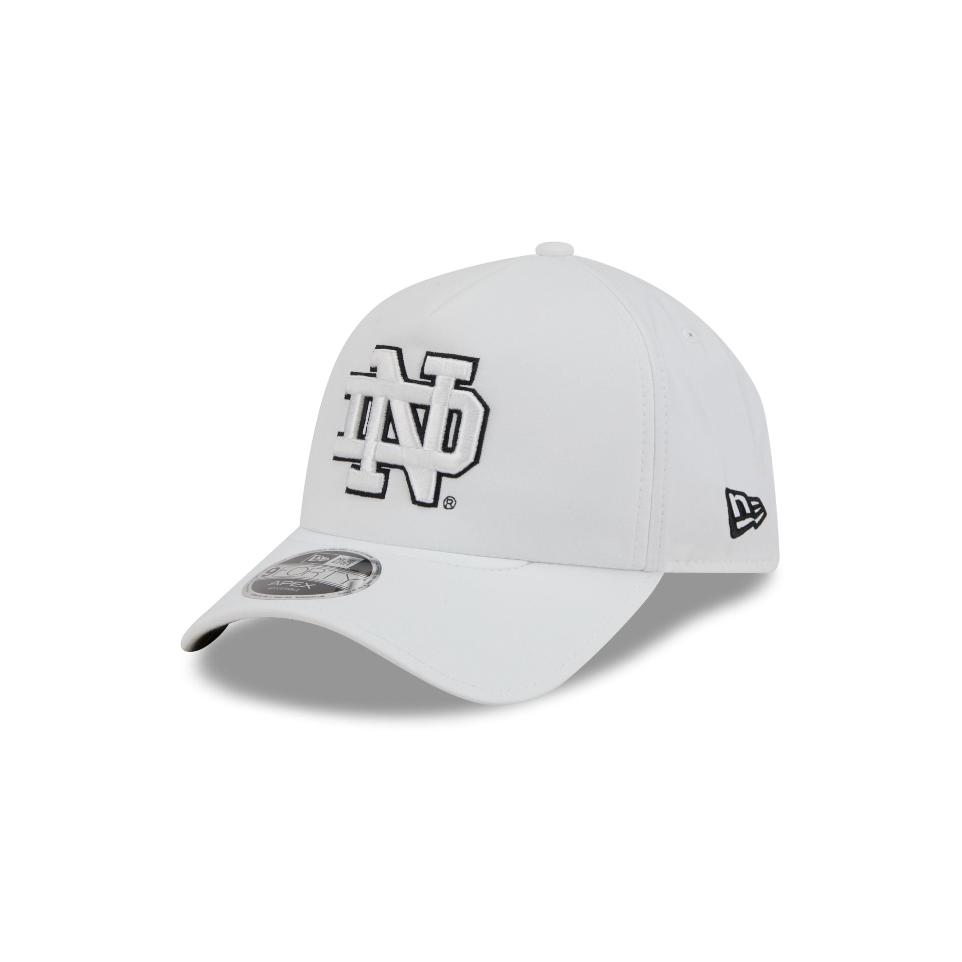 Notre Dame Fighting Irish White 9FORTY APEX Snapback Hat