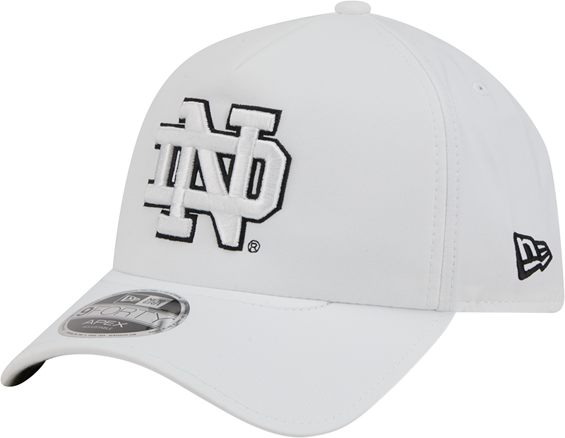 Notre Dame Fighting Irish White 9FORTY APEX Snapback Hat