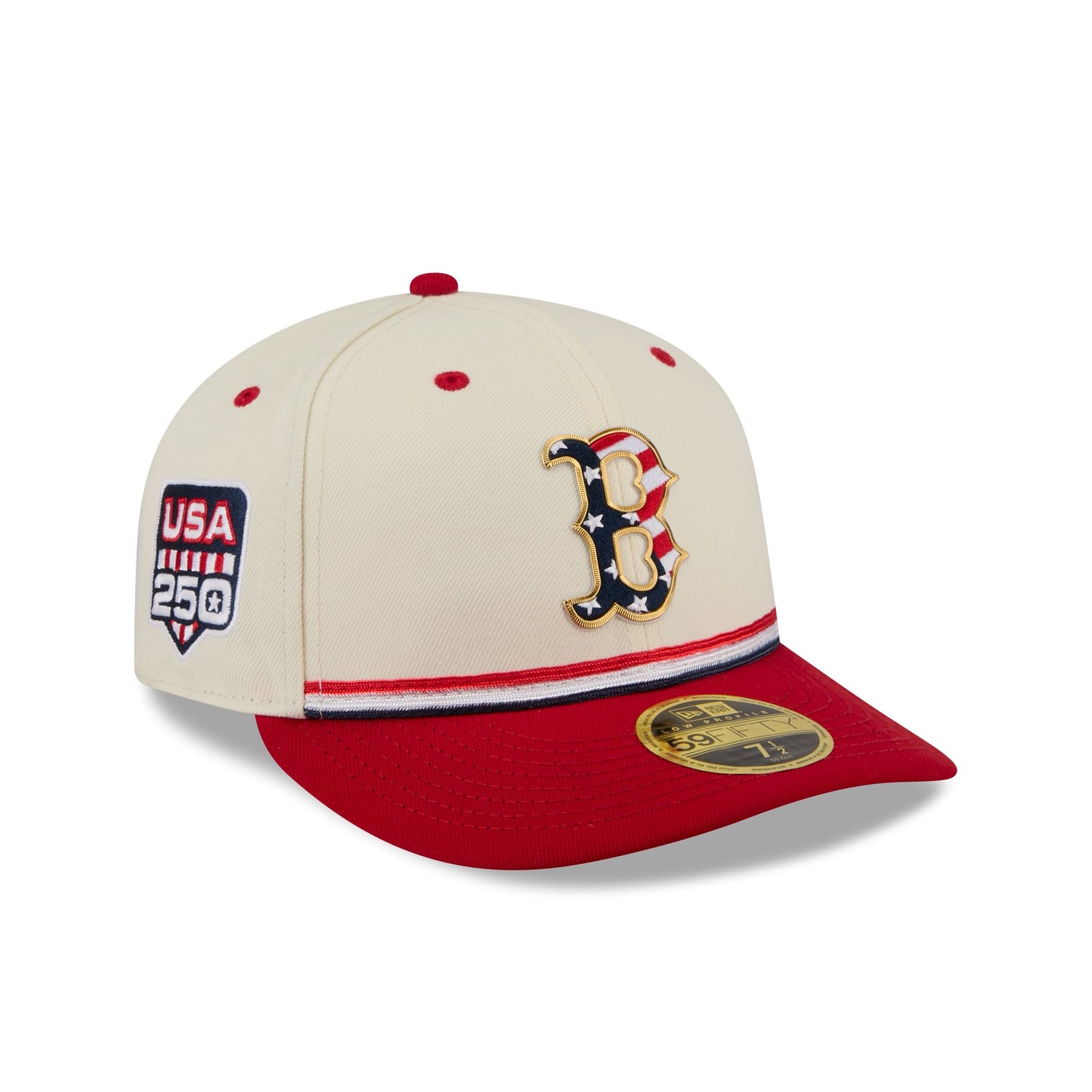 Boston Red Sox Independence Day 2026 Low Profile 59FIFTY Fitted Hat