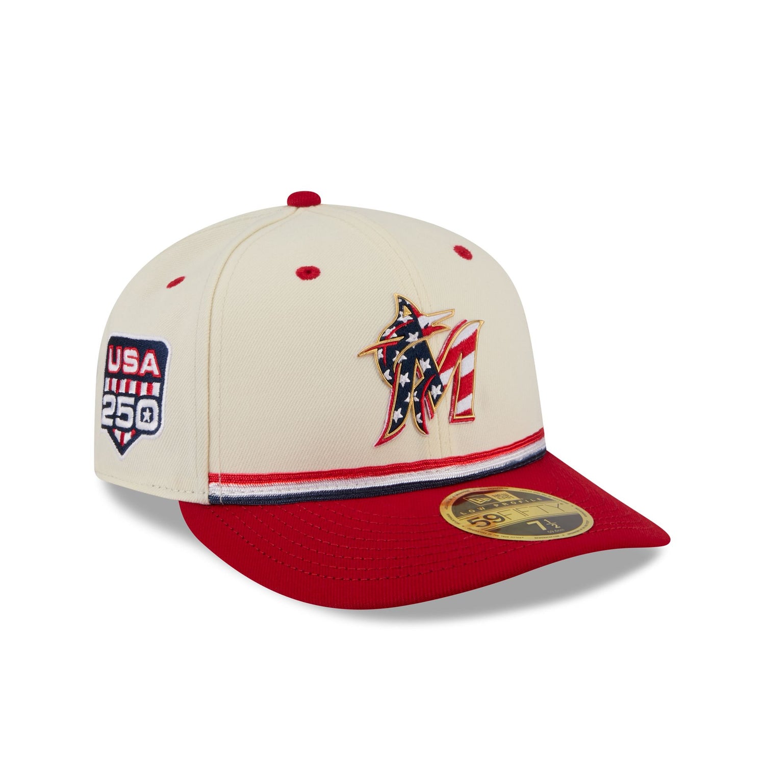 Miami Marlins Independence Day 2026 Low Profile 59FIFTY Fitted Hat