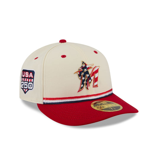 Miami Marlins Independence Day 2026 Low Profile 59FIFTY Fitted Hat - New Era Cap