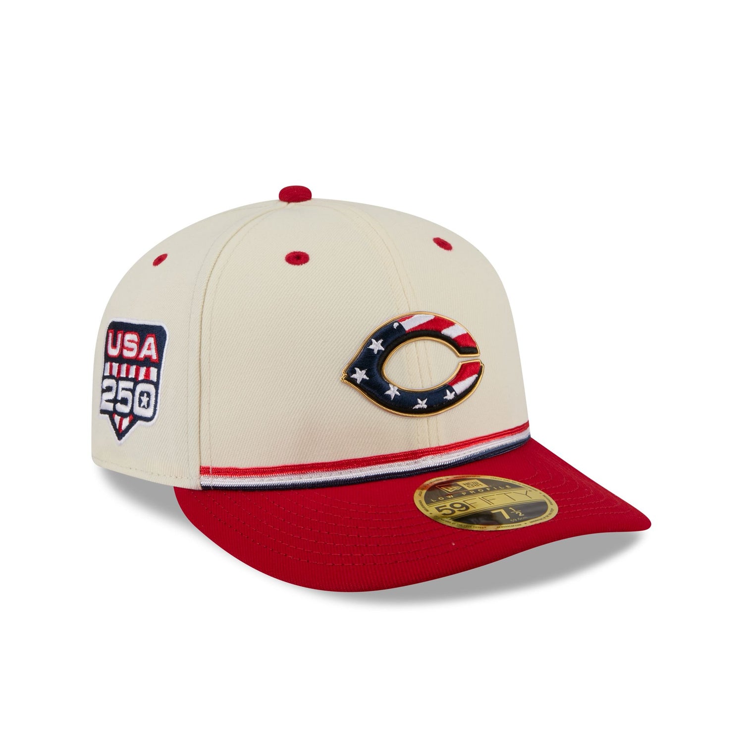 Cincinnati Reds Independence Day 2026 Low Profile 59FIFTY Fitted Hat
