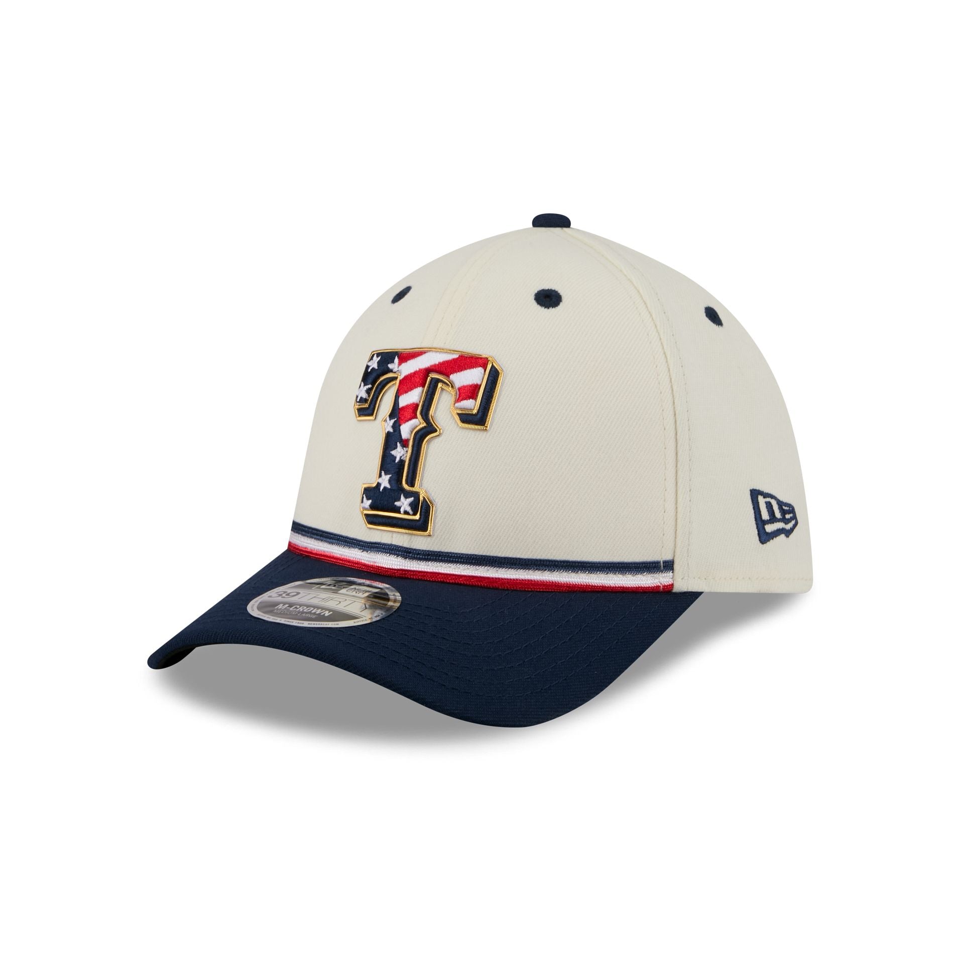 Texas Rangers Independence Day 2026 39THIRTY M-Crown Stretch Fit Hat