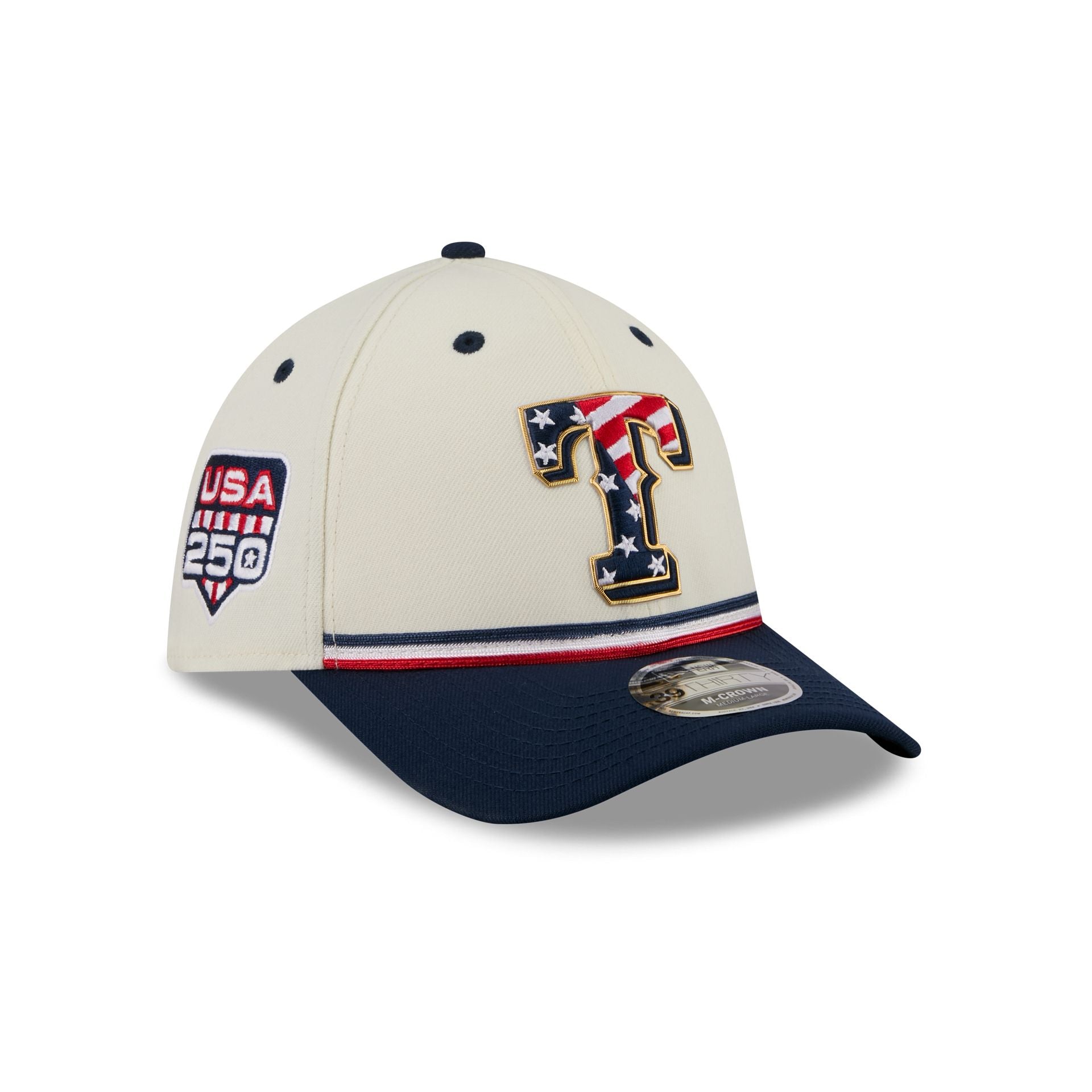 Texas Rangers Independence Day 2026 39THIRTY M-Crown Stretch Fit