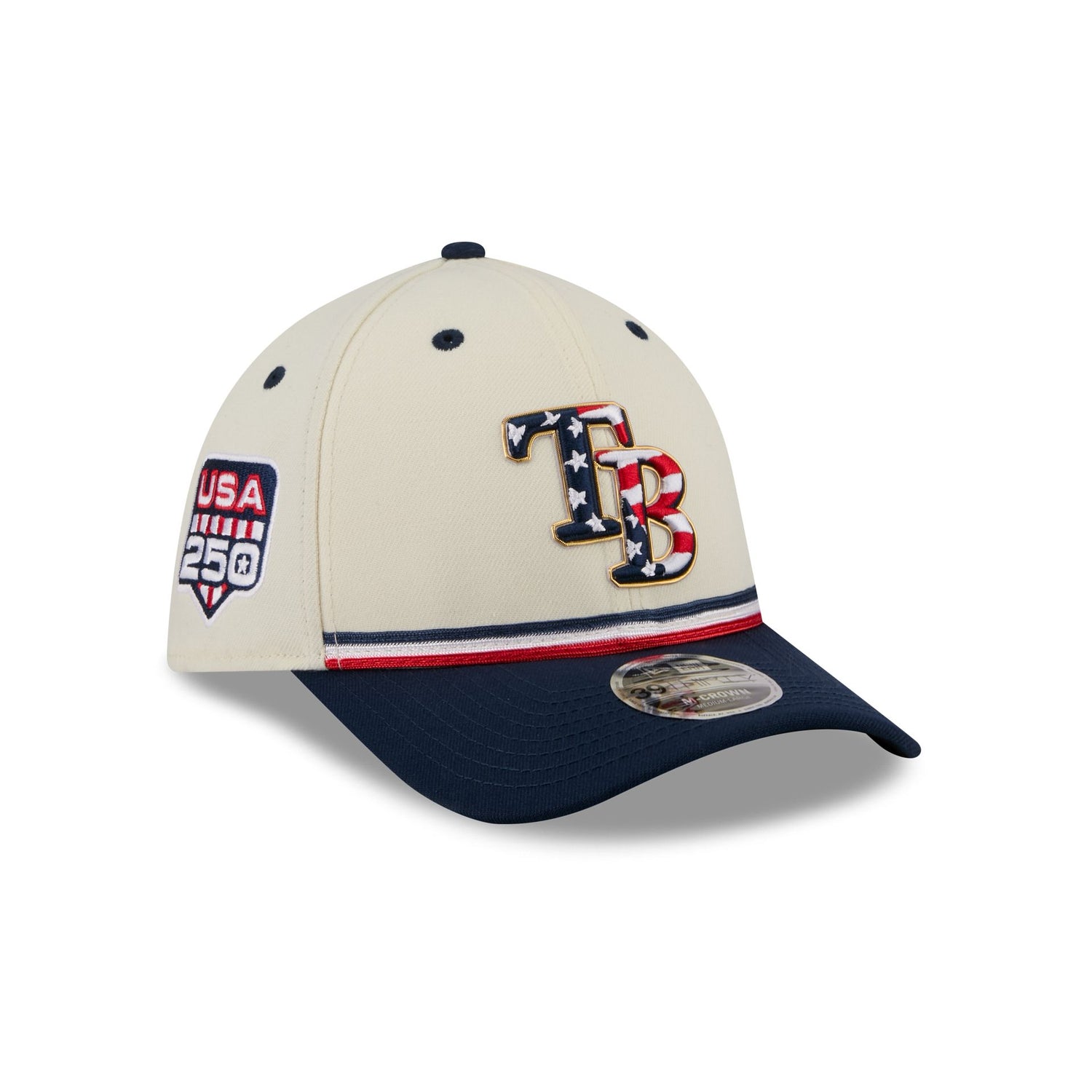 Tampa Bay Rays Independence Day 2026 39THIRTY M-Crown Stretch Fit Hat