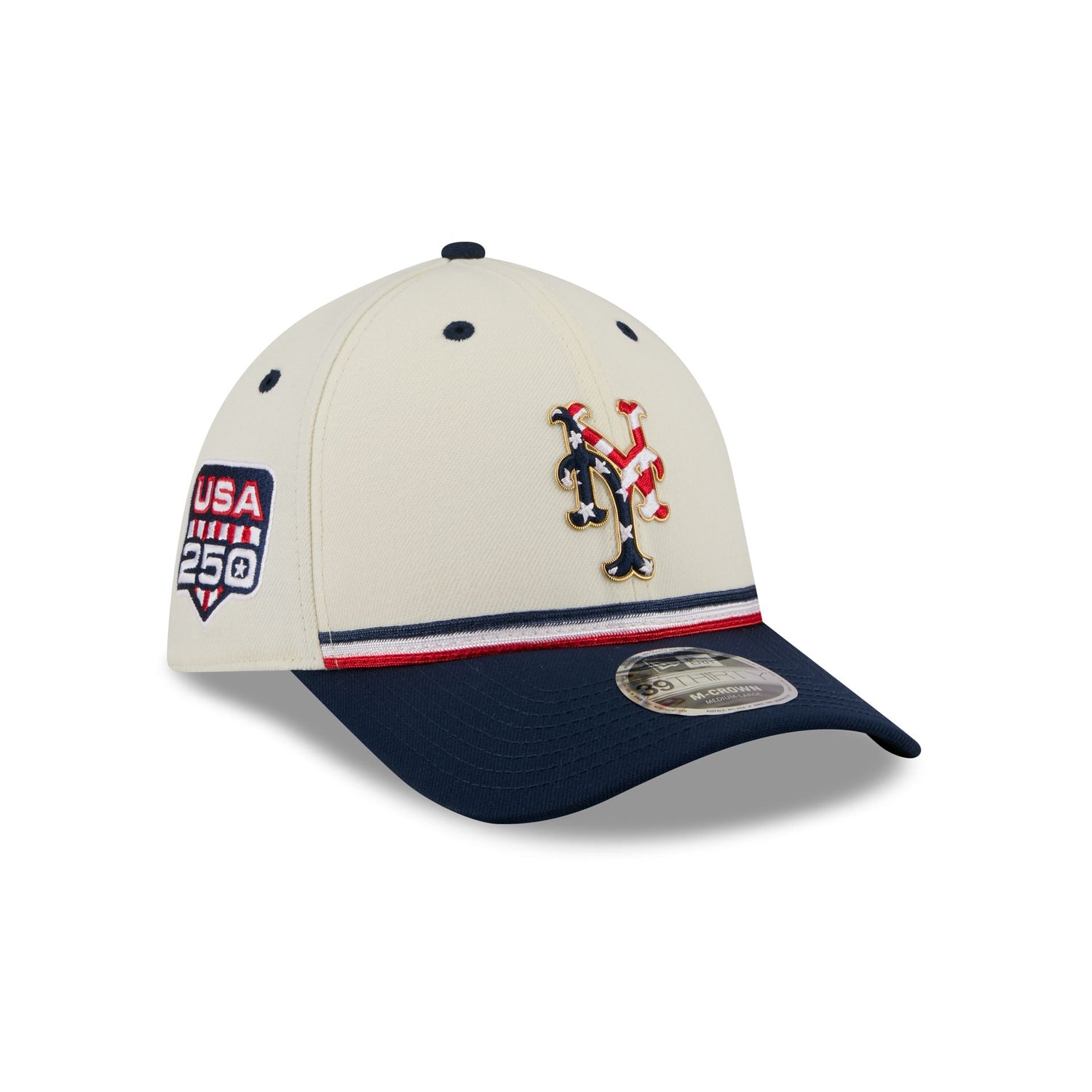 New York Mets Independence Day 2026 39THIRTY M-Crown Stretch Fit Hat