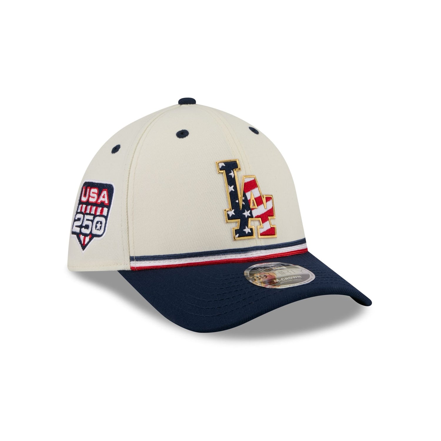 Los Angeles Dodgers Independence Day 2026 39THIRTY M-Crown Stretch Fit Hat