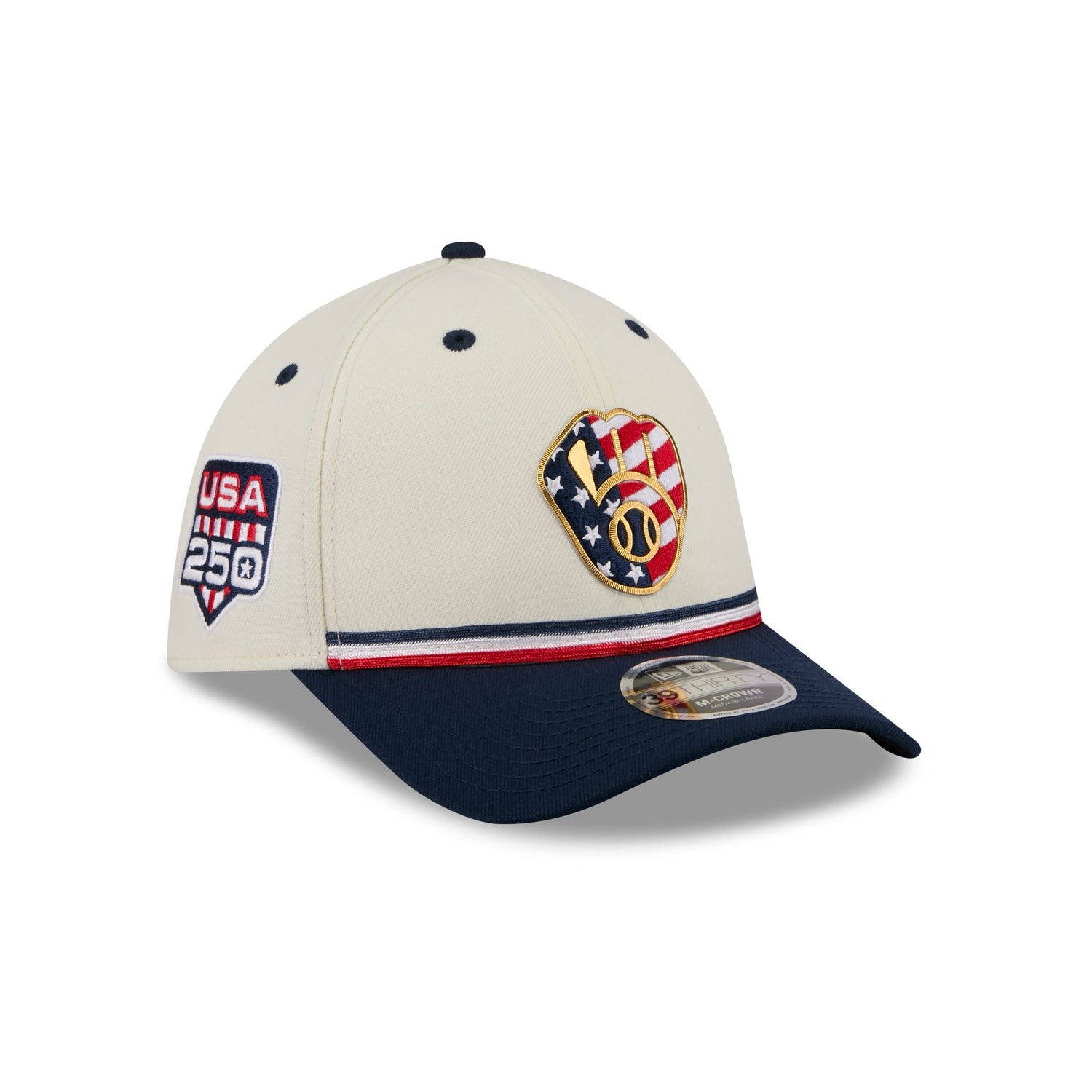 Milwaukee Brewers Independence Day 2026 39THIRTY M-Crown Stretch Fit Hat