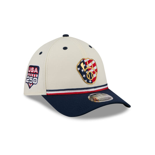 Milwaukee Brewers Independence Day 2026 39THIRTY M-Crown Stretch Fit Hat - New Era Cap